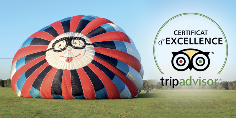 Certificat d'excellence Tripadvisor Montgolfiere.be